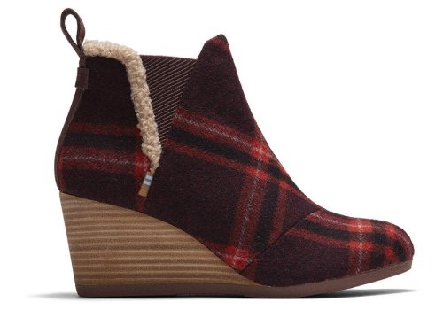 Toms Barn Red Kelsey Wedge Bootie Women's Booties | UAE234-216