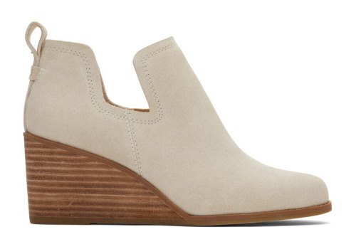Toms Beige Kallie Wedge Bootie Women's Booties | UAE312-364