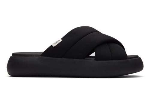 Toms Black / Black Mallow Crossover Women's Sandals | UAE102-908