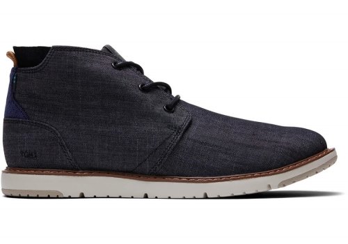 Toms Black Denim Navi Boots Men's Boots | UAE414-795