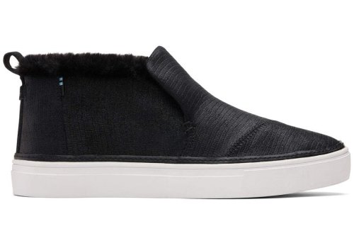 Toms Black Leather Lizard Paxton Slip On Women's Sneakers | UAE065-502