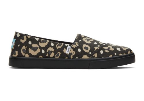Toms Black Leopard Alpargata Cupsole Slip On Women's Sneakers | UAE667-868