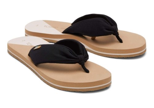 Toms Black Repreve Jersey Piper Flip Flop Women's Sandals | UAE786-439