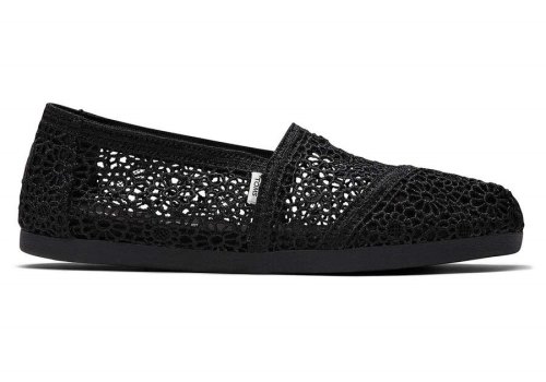 Toms Black Alpargata Moroccan Crochet Women's Alpargatas | UAE281-613