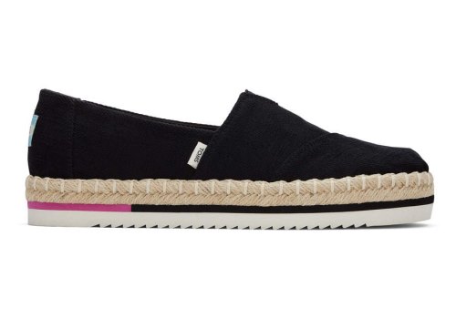 Toms Black Alpargata Rope Platform Women's Espadrilles | UAE492-621