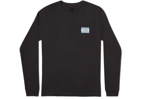 Toms Black Logo Long Sleeve Tee Men's T Shirts | UAE757-928