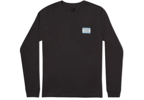 Toms Black Logo Long Sleeve Tee Women's T Shirts | UAE776-538