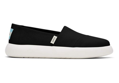 Toms Black Mallow Heritage Canvas Women's Slip On | UAE696-443