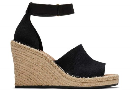 Toms Black Marisol Wedge Heel Women's Heels | UAE779-068