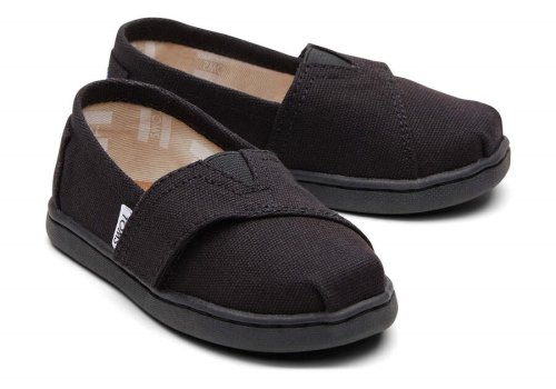 Toms Black Tiny Alpargata Canvas Kids' Alpargatas | UAE010-458