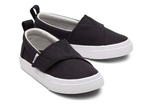 Toms Black Tiny Fenix Slip-On Canvas Kids' Sneakers | UAE707-462