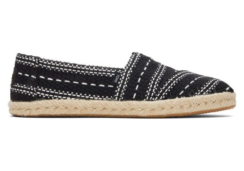 Toms Black Woven Alpargata Chunky Global Woven Rope Espadrille Women's Espadrilles | UAE536-823