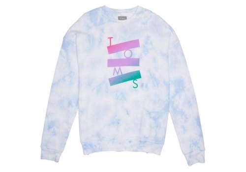 Toms Blue Dye Stacked Logo Crew Fleece Men's Fleece | UAE950-535