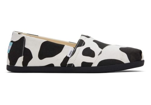 Toms Cow Print Black Alpargata Cow Women's Alpargatas | UAE813-016