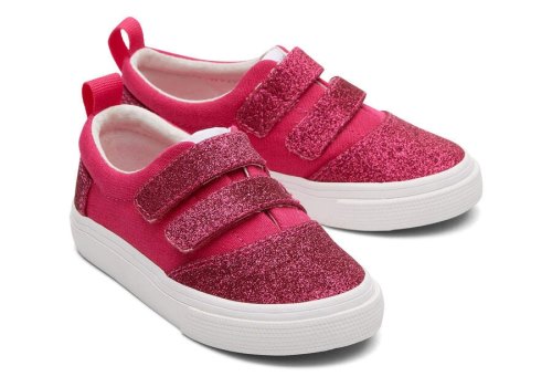 Toms Dark Pink Tiny Fenix Double Strap Iridescent Glimmer Kids' Sneakers | UAE176-228