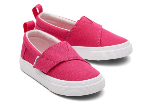 Toms Dark Pink Tiny Fenix Slip-On Canvas Kids' Sneakers | UAE940-245