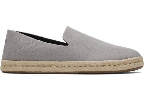 Toms Drizzle Grey Santiago Recycled Cotton Canvas Men's Alpargatas | UAE791-168