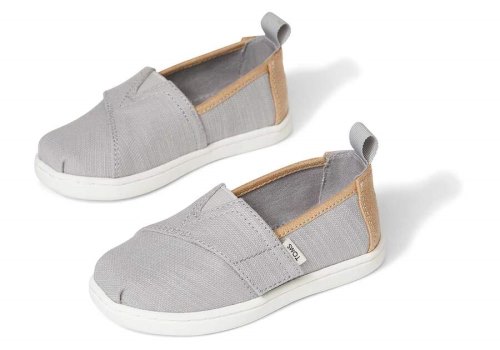 Toms Drizzle Grey Tiny Alpargata Woven Kids' Alpargatas | UAE603-329