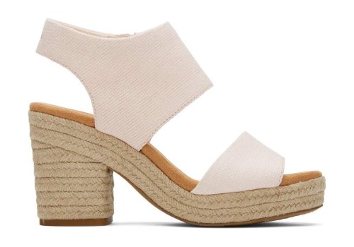 Toms Dusty Peach Basket Weave Majorca Rope Platform Sandal Women's Sandals | UAE766-856