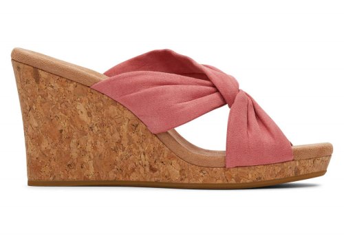Toms Faded Rose Microfiber Serena Wedge Sandal Women's Sandals | UAE111-773
