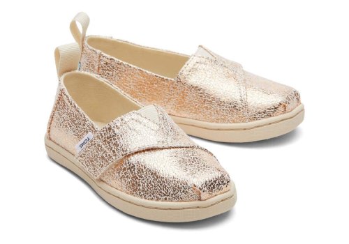 Toms Gold Foil Tiny Alpargata Foil Kids' Alpargatas | UAE220-782