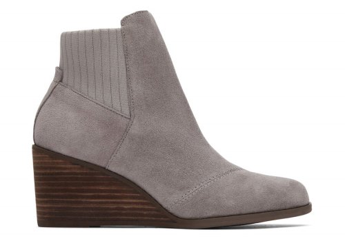 Toms Grey Suede Sadie Boot Women's Boots | UAE895-748