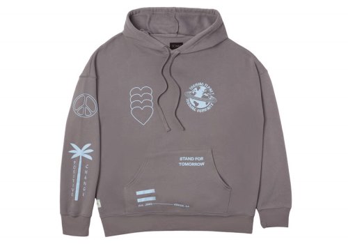 Toms Grey Multi Graphic Fleece Hoodie Women's Hoodie | UAE621-593