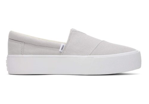 Toms Lunar Grey Fenix Platform Women's Slip On | UAE395-464