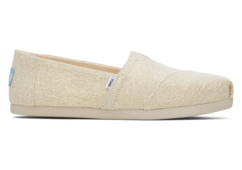 Toms Metallic Natural Alpargata Metallic Linen Women's Alpargatas | UAE778-633