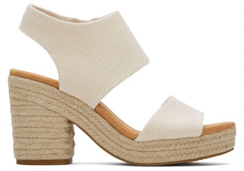 Toms Natural Basket Weave Majorca Rope Platform Sandal Women's Sandals | UAE692-199