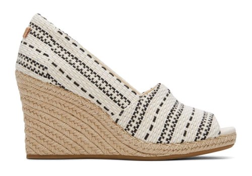 Toms Natural Chunky Global Woven Michelle Wedge Heel Women's Heels | UAE410-878