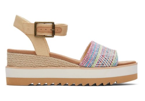 Toms Natural Diamond Global Woven Diana Wedge Sandal Women's Sandals | UAE781-077