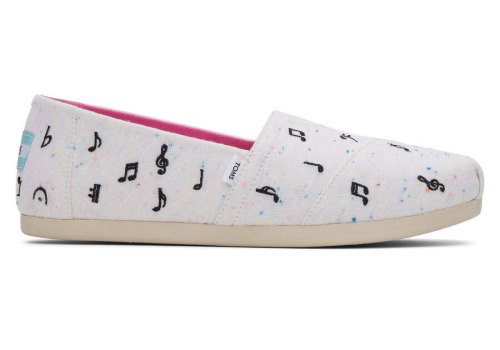 Toms Natural Music Notes Alpargata Music Notes Women's Alpargatas | UAE750-972
