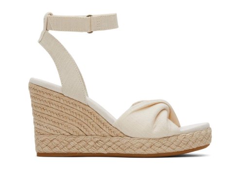 Toms Natural Slubby Woven Marisela Wedge Sandal Women's Sandals | UAE985-763