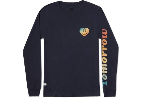 Toms Navy TOMORROW Logo Long Sleeve Men's T Shirts | UAE854-094