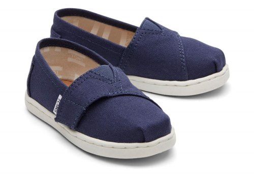 Toms Navy Tiny Alpargata Canvas Kids' Alpargatas | UAE688-084