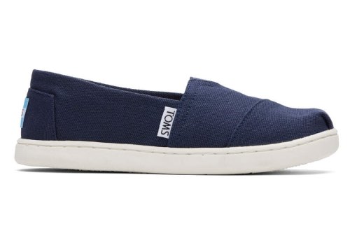 Toms Navy Youth Alpargata Canvas Kids' Alpargatas | UAE294-028