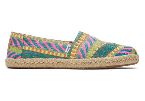 Toms Neon Pink Global Jacquard Alpargata Global Jaquard Rope Espadrille Women's Espadrilles | UAE405-697