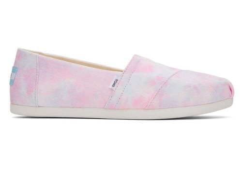 Toms Neon Pink Tie Dye Twill Alpargata Tie-Dye Women's Alpargatas | UAE668-601