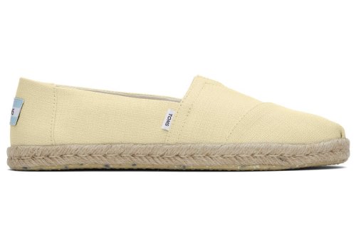 Toms Pale Lemon Textured Woven Alpargata Rope Espadrille Women's Espadrilles | UAE745-481