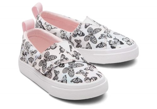 Toms Pastel Pink Tiny Fenix Slip-On Butterflies Tie Dye Twill Kids' Sneakers | UAE970-239