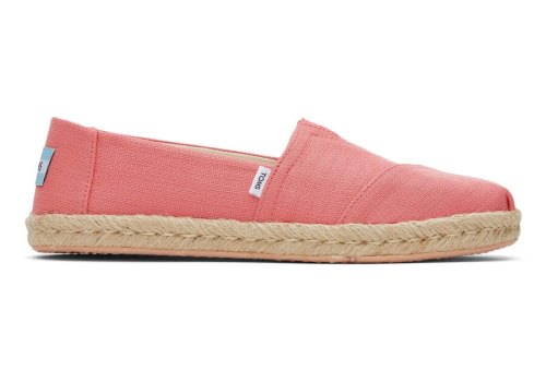 Toms Peach Textured Woven Alpargata Rope Espadrille Women's Espadrilles | UAE759-643