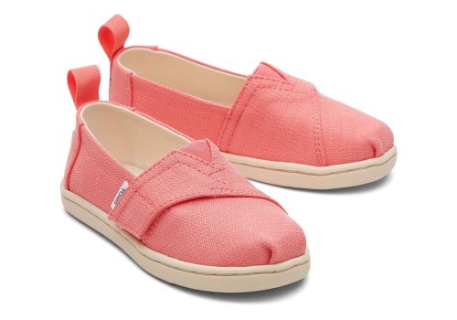 Toms Peach Tiny Alpargata Refibra Tencel Textured Woven Kids' Alpargatas | UAE812-676