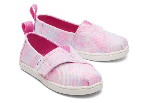 Toms Pink Tie Dye Tiny Alpargata Multi Tie Dye Twill Kids' Alpargatas | UAE911-720