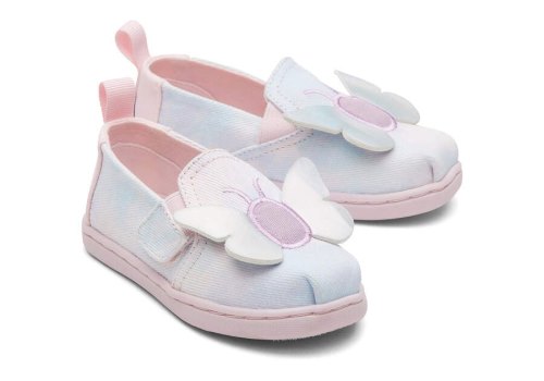 Toms Pink Tie Dye Tiny Alpargata Twin Gore Tie Dye Twill Butterfly Kids' Alpargatas | UAE329-897