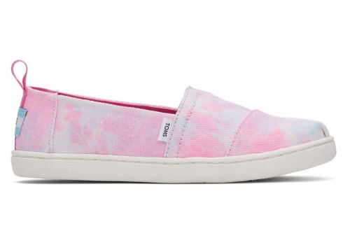 Toms Pink Tie Dye Youth Alpargata Multi Tie Dye Twill Kids' Alpargatas | UAE187-342