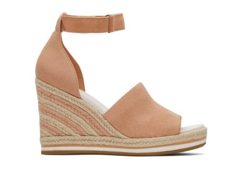 Toms Sandy Beige Marisol Wedge Heel Women's Heels | UAE807-549