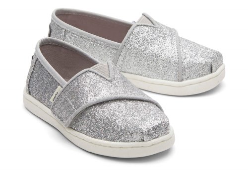 Toms Silver Iridescent Tiny Alpargata Glitter Kids' Alpargatas | UAE584-603