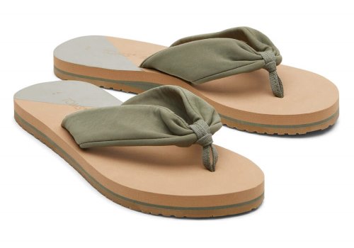 Toms Vetiver Grey Repreve Jersey Piper Flip Flop Women's Sandals | UAE429-287