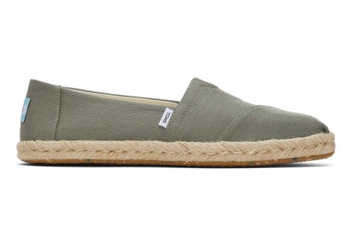 Toms Vetiver Grey Textured Woven Alpargata Rope Espadrille Women's Espadrilles | UAE525-589